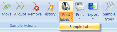 Printing sample labels