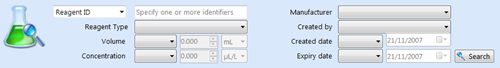 Reagent search criteria