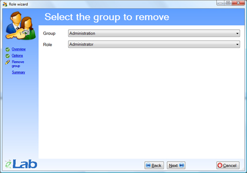 Group wizard - Remove group