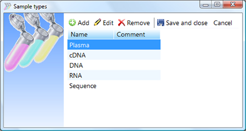 Sample types