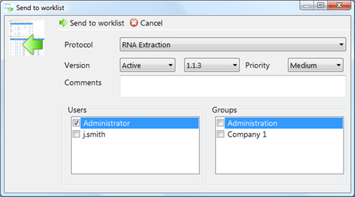 Send to worklist
