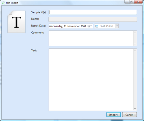 Text import
