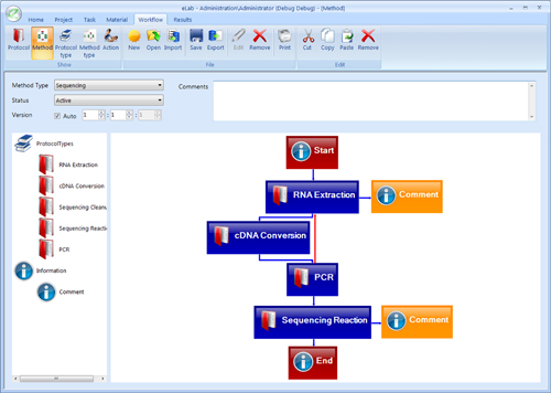 eLab workflow builder