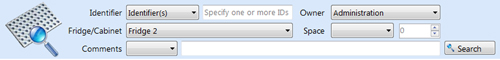 Containers search criteria section