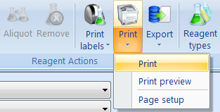 Printing reagent labels