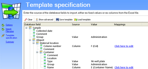 Sample Import Wizard